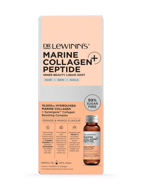 Marine Collagen Peptide+ Inner Beauty Liquid Shot, Orange & Mango - 10 x 50mL
