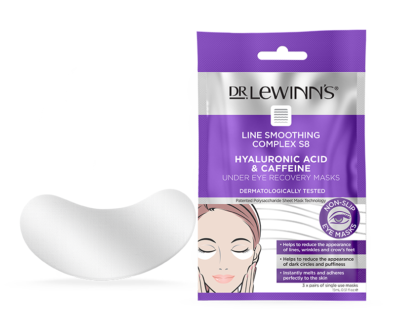Line Smoothing Complex Hyaluronic Acid & Caffeine Under Eye Recovery Masks 3 Pack